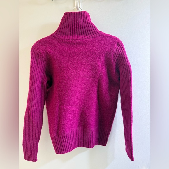 Moda International Magenta Cowl Neck Wool Sweater - Picture 2 of 4